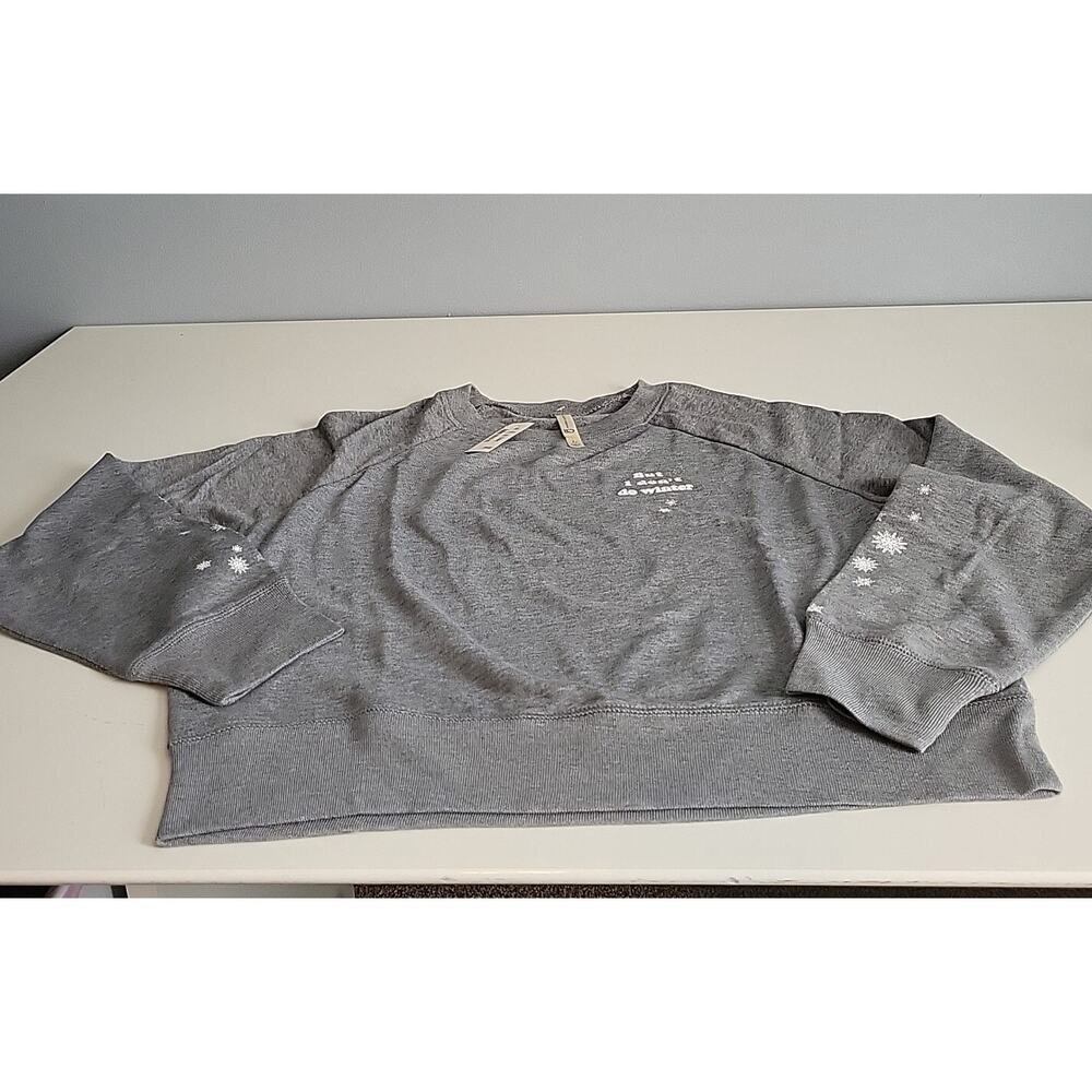 Live Love Dream Womens Crop Pullover Sweatshirt Gray "But I Don't Do Winter"